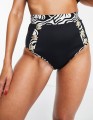 Czarne figi bikini guziki (36)