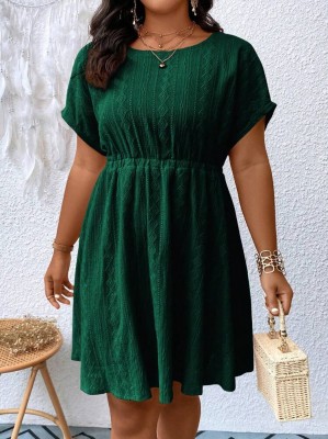 Zielona sukienka krótki rękaw (0XL)