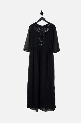 Czarna maxi sukienka cekiny (XS)