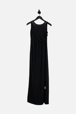Czarna sukienka maxi cyrkonie (42)