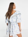 Ecru sukienka mini kwiaty (40)