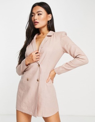 Beżowy kombinezon open back (38)