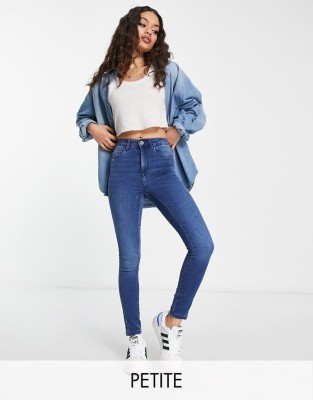Niebieskie jeansy rurki 7/8 (XS)