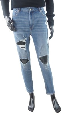 Niebieskie jeansy rurki dziury (30)