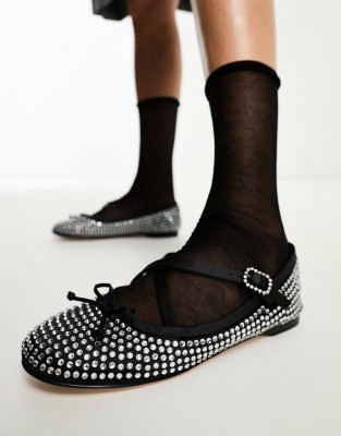 Czarne zdobione baleriny (36.5)