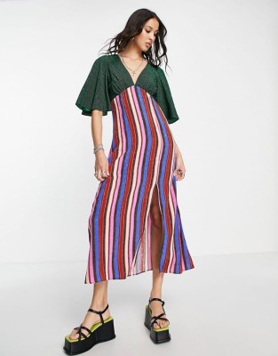 Kolorowa sukienka v neck wzory (34)
