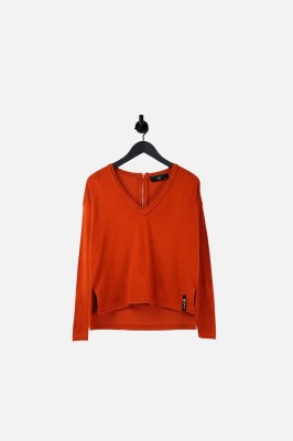 Luźny cienki sweter v-neck (XS)