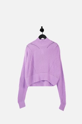 Fioletowy sweter półgolf (S)