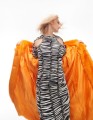 Marszczona sukienka midi wzór (36-38)