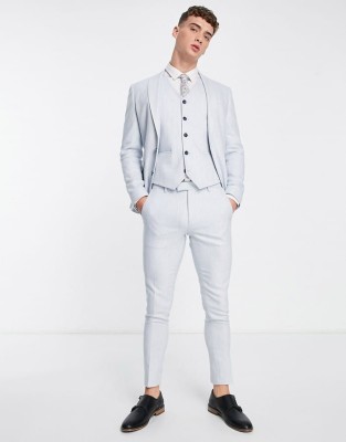 Biało niebieskie spodnie w kant (36/34)