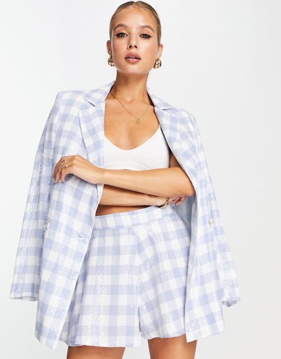 Biało niebieskie szorty krata (29)