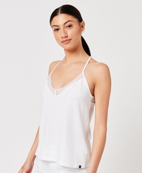 Biały top koronkowe wstawki (38)