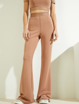 Brązowe logowane spodnie (M)