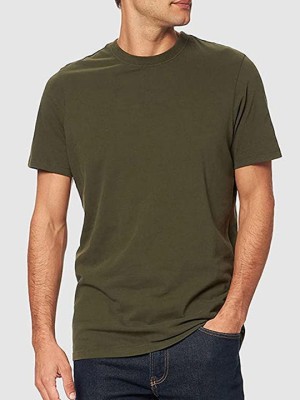 Gładki ciemnozielony t-shirt (S)