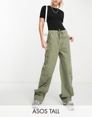 Khaki spodnie wysoki stan (38)