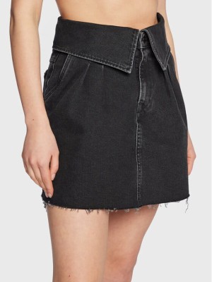 Czarna spódnica jeansowa mini (S)