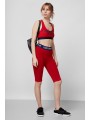 Czerwone krótki legginsy logo (40)