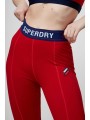 Czerwone krótki legginsy logo (40)