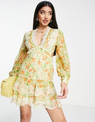 Kolorowa sukienka mini wzór (36)