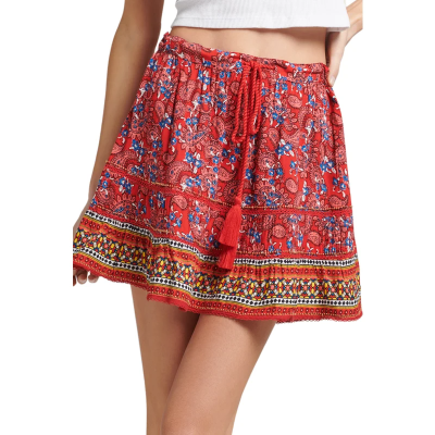 Czerwona spódnica mini wzór (36)