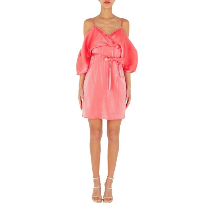 Koralowa sukienka pasek (S)