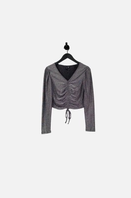 Srebrny brokatowy top (M)