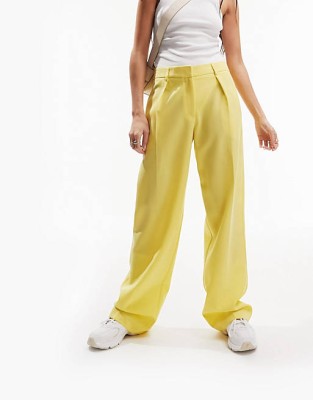 Żółte spodnie w kant (38)