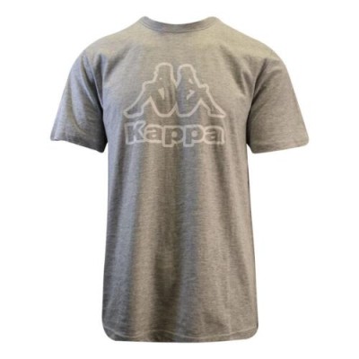 Szara melanżowa koszulka nadruk (M)