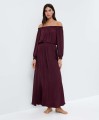 Burgundowa sukienka maxi (S)