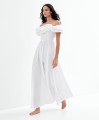 Śmietankowa sukienka off shoulder (XS)