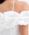 Śmietankowa sukienka off shoulder (XS)