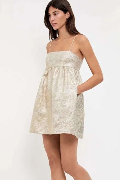 Złota sukienka ramiączka (XS)