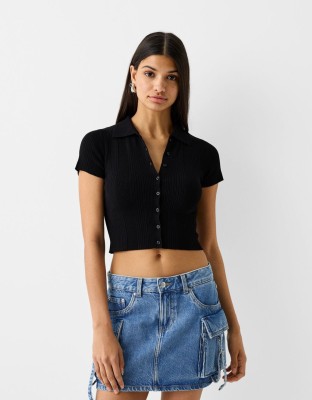 Niebieska jeansowa spódnica mini (34)