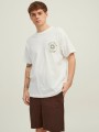 Śmietanowy t-shirt nadruk (XS)