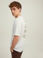 Śmietanowy t-shirt nadruk (XS)