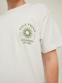 Śmietanowy t-shirt nadruk (XS)