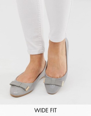 Szare lakierowane baleriny (35)