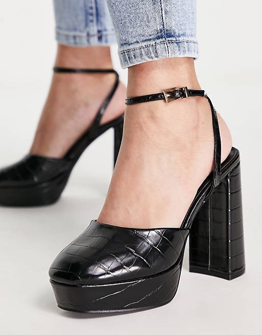 Czarne buty odkryte pięty (39)