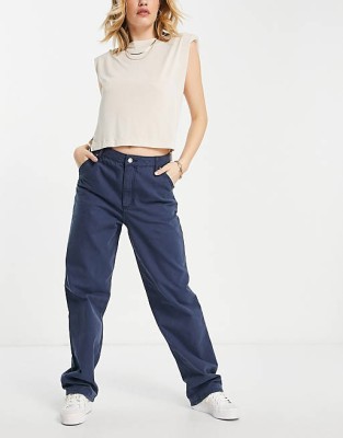 Granatowe proste spodnie (36)