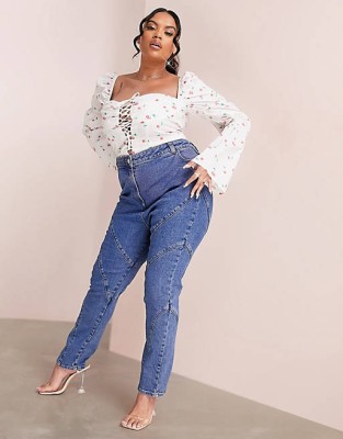 Niebieskie jeansy wysoki stan (34)