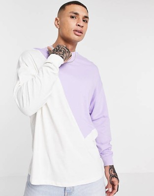 Dwukolorowa koszulka oversize (L)