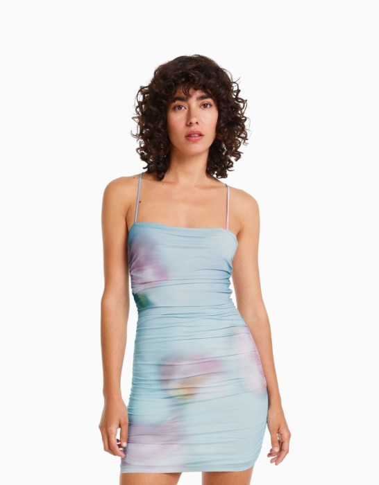 Ołówkowa mini sukienka wiązanie (S)