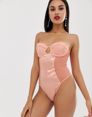 Satynowe body koronka (75D)