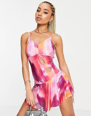 Kolorowa sukienka cut out (40)