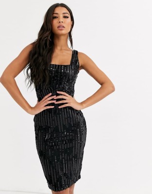 Czarna cekinowa sukienka (36)
