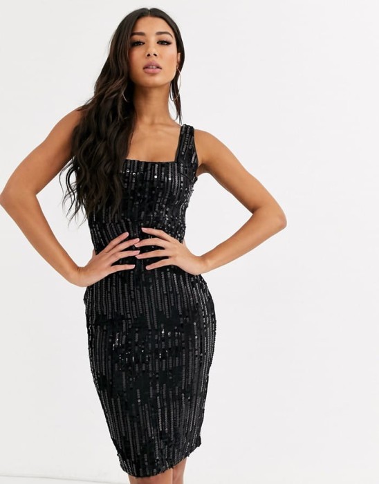 Czarna cekinowa sukienka (36)