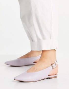 Liliowe baleriny odkryte pięty (41)