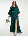 TFNC Bridesmaid kimono sleeve satin wrap maxi dress (2).jpg