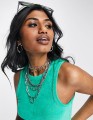 Zielony welurowy top (32-34)