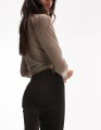 Czarne jeansy rurki high waist (26/30)